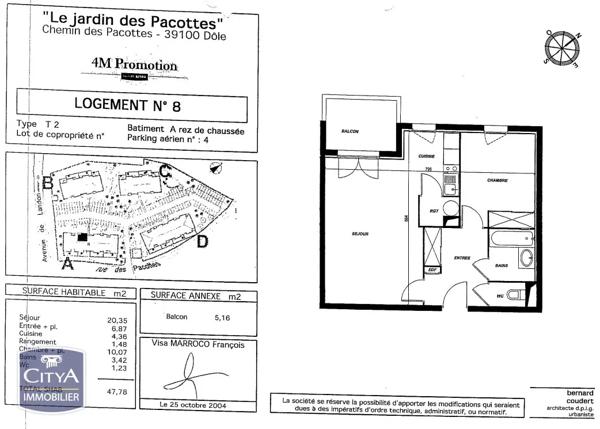 Appartement à vendre 2 pièces 48.19m² Dole (39100)