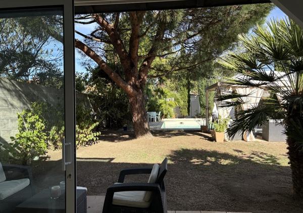 Maison 114 m² avec piscine, jardin et garage sur une parcelle de 387 m²