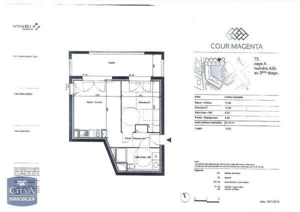 Appartement à louer 2 pièces 40.57m² Toulouse (31400)