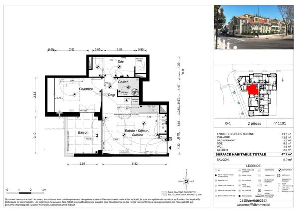 Appartement T2 à vendre  2 pièces - 47,20 m 2   ARCACHON  - 33
