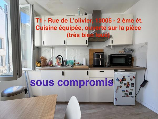 13005 - Quartier CAMAS - Rue de L'Olivier - 2ème étage - T1 - 20m2      99 000 euro FAI