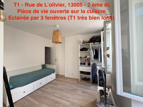13005 - Quartier CAMAS - Rue de L'Olivier - 2ème étage - T1 - 20m2      99 000 euro FAI