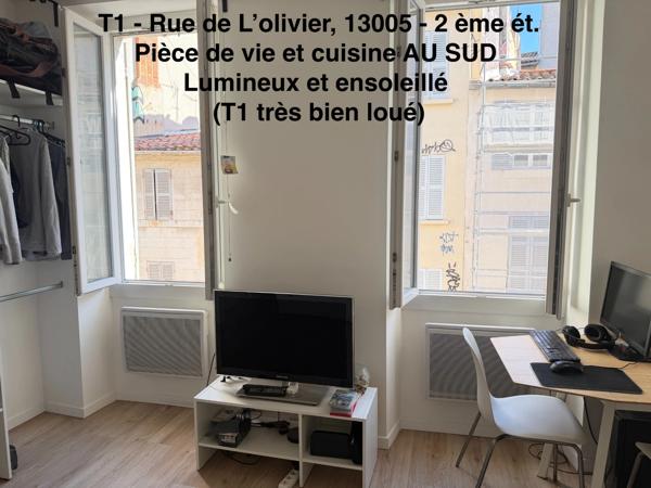 13005 - Quartier CAMAS - Rue de L'Olivier - 2ème étage - T1 - 20m2      99 000 euro FAI