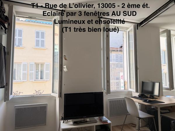 13005 - Quartier CAMAS - Rue de L'Olivier - 2ème étage - T1 - 20m2      99 000 euro FAI
