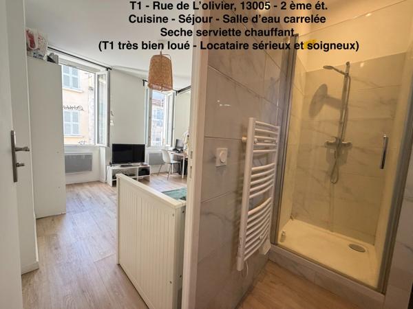 13005 - Quartier CAMAS - Rue de L'Olivier - 2ème étage - T1 - 20m2      99 000 euro FAI