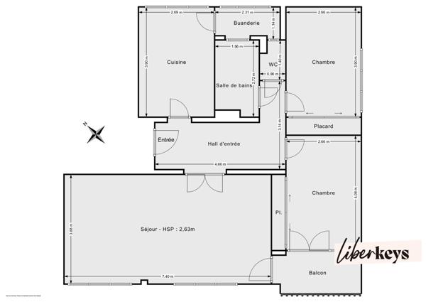 Grand T3 avec balcon et cave – quartier calme à Meyzieu entre le Grand Large et le centre ville