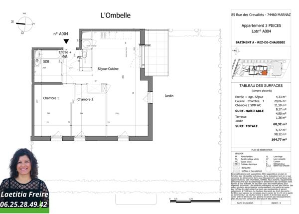 Appartement 3 pièces - 61 m²