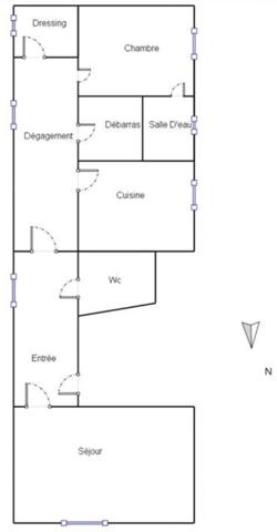 Appartement bourgeois rue Lamarck 2 pièces Charme