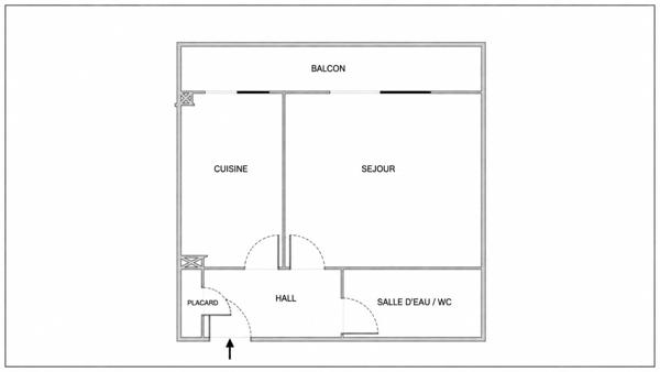 13004 BOULEVARD ROUGIER – A RAFFRAICHIR - APPARTEMENT DE 38,80M² AVEC TERRASSE DONNANT SUR COUR – ASCENSEUR –
