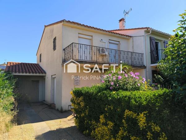 Maison 3 faces, 3 belles chambres, grand garage, piscine et jardin.