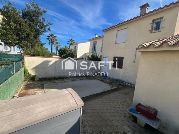 Maison 3 faces, 3 belles chambres, grand garage, piscine et jardin.