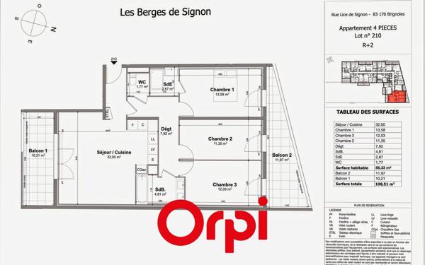 Appartement à vendre    4 pièces • 86,33 m2 Brignoles