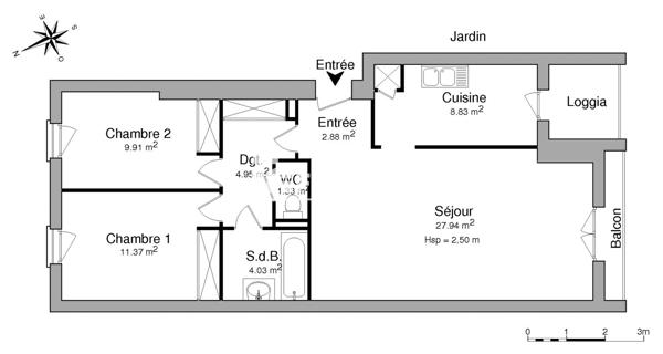 Location Appartement 3 pièces 71.24 m² - Montigny-lès-cormeilles 95370