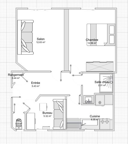 Courbevoie Marceau – 3 pièces 46 m² – Charme ancien, parquet, cave – Copropriété rénovée
