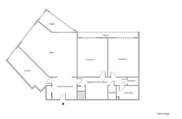 Appartement 3 pièces                                        - 44200 Nantes Réf : 12016