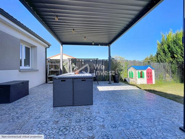 Villa récente de type 5 avec pergola et jardin.