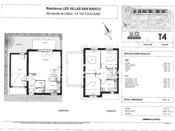 Location Maison 4 pièces 82.1 m² - CHEMIN DE LIFFARD Toulouse 31100