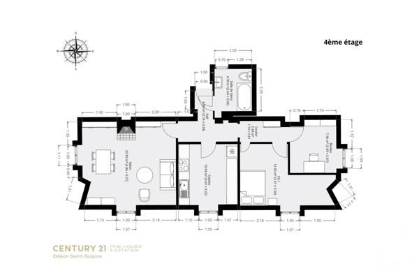 Appartement T3 à vendre  3 pièces - 54 m2 PARIS - 75006