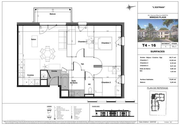 Appartement à vendre 4 pièces 74 m² Mimizan