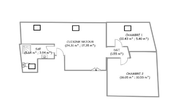 Appartement à louer    3 pièces • 38,79 m2 Fontainebleau