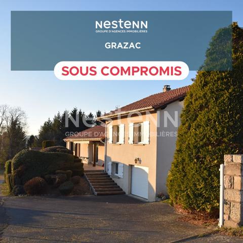 SOUS COMPROMIS, Maison de 155 m² environ avec garage, terrasse et terrain clos à Grazac