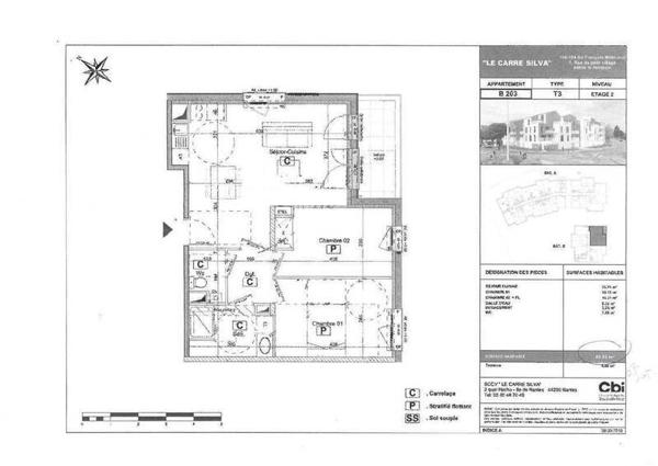 Appartement 3 pièces - 44800 Saint-Herblain