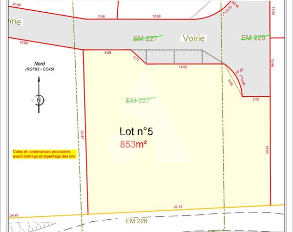 Terrain 853 m2