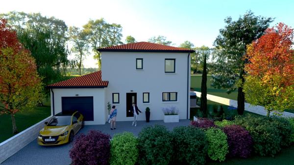 Terrain à bâtir Pollionnay 474 m2 avec maison de 125 m², 4 ch, dont 1 de plain-pied