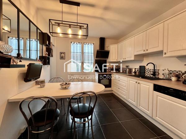 Maison plain-pied 5 chambres, grand garage, jardin clos