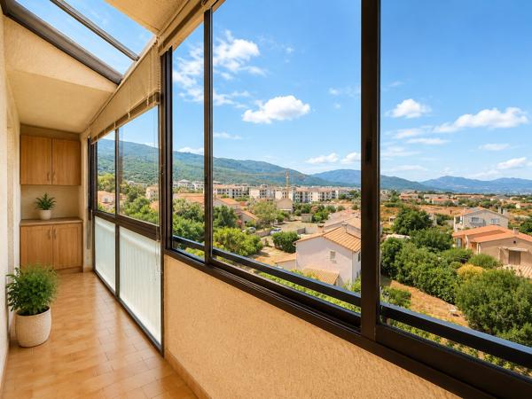 Appartement T3 – 77 m² – Borgo – Dernier étage – Terrasse + Véranda + Cave