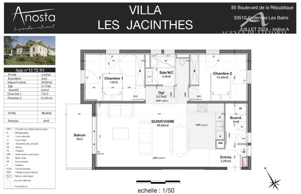 Appartement 3 pièces Secteur Betey Résidence Les Jacinthes Détails des diagnostics énergétiques