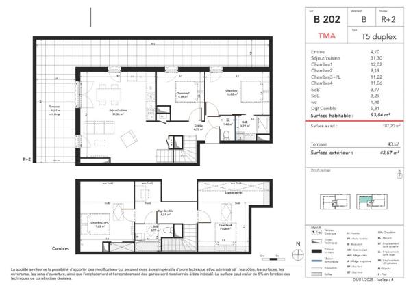 Appartement 5 pièces – 94 m²