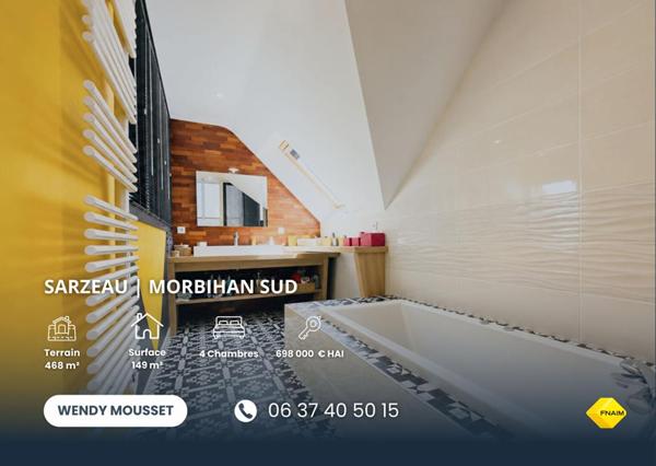 Maison d'architecte à 600 mètres du Golfe du Morbihan et à 4 minutes du bourg de Sarzeau