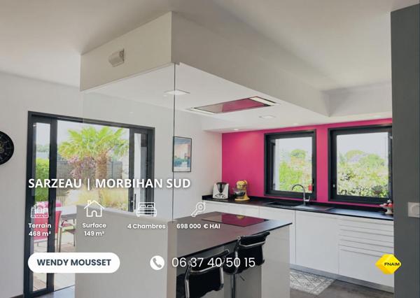 Maison d'architecte à 600 mètres du Golfe du Morbihan et à 4 minutes du bourg de Sarzeau