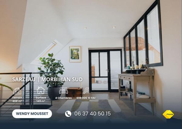 Maison d'architecte à 600 mètres du Golfe du Morbihan et à 4 minutes du bourg de Sarzeau