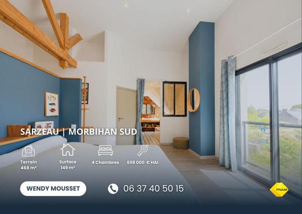Maison d'architecte à 600 mètres du Golfe du Morbihan et à 4 minutes du bourg de Sarzeau