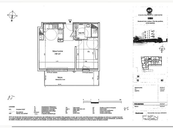 Appartement * 2 Pièces * 44100 Nantes * 569 * 50 * 619, Nantes 44100