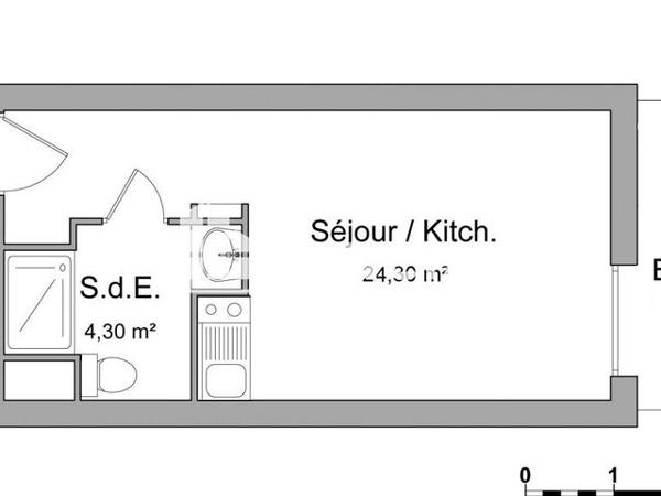 Location Studio 24.3 m² - 6 RUE DES FRERES EBERT Strasbourg 67100