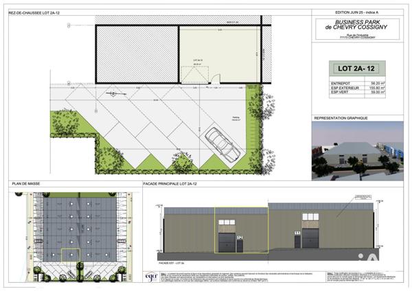 Local d’activité à vendre 56 m² Chevry-Cossigny