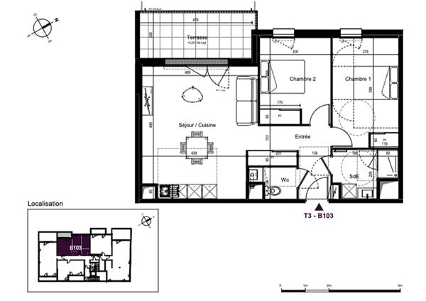 Appartement La Rochelle 3 pièces 64.01 m2