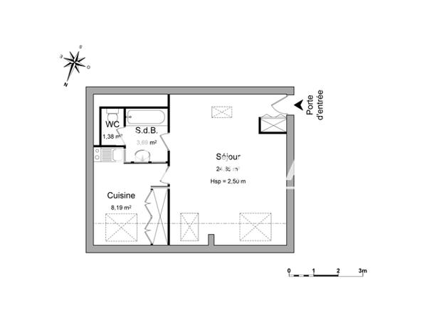 Location Studio 38.11 m² - 21 RUE DE LA COMMANDERIE Nancy 54000