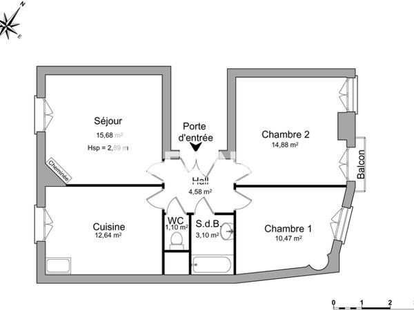 Location Appartement 3 pièces 62.45 m² - 230 RUE JEANNE D'ARC Nancy 54000