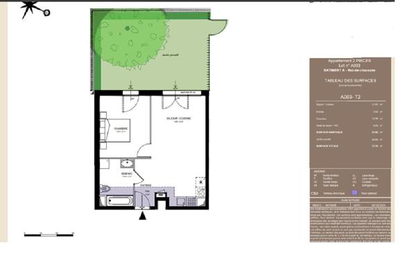 A VENDRE Appartement de type 2 avec jardin privatif sur AVRILLE