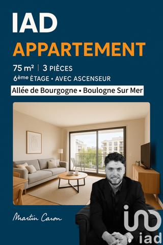 Appartement à vendre 5 pièces 75 m² Boulogne-sur-Mer