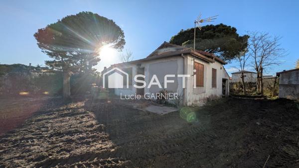 Le Grau-d’Agde – À 500 m des plages, maison avec garage à rénover sur terrain de 800 m²