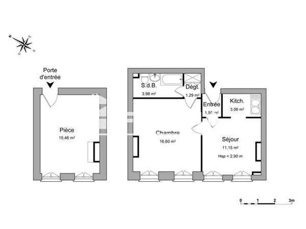 Location Appartement 2 pièces 53.09 m² - 11 RUE LACROIX Bordeaux 33000