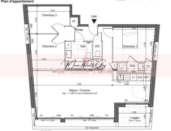 Appartement à vendre 4 pièces de 92 m²