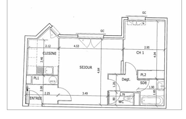 Appartement 2 pièces 47.80 m2 Paris 19