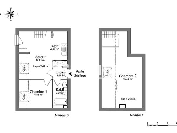 Location Appartement 2 pièces 44.47 m² - 47 RUE ALPHONSE GUERIN Rennes 35000
