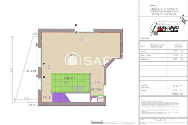 Appartement 3 pièces en duplex de 67m² avec 2 balcons